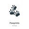 Pawprints vector icon on white background. Flat vector pawprints icon symbol sign from modern animals collection for mobile