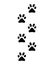 Paws, footprints, silhouette traces of cat, dog sign