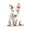 Pawsitively Adorable: A Bull Terrier Puppy in Watercolor with Headband and Glasses AI Generated