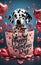 Pawsitively Adorable: Dalmatian Puppy in a Pink Heart Gift Bag Says \'Happy Valentine\'s Day