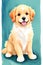Pawsome Companion - Cute Golden Retriever Dog Clipart