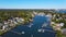 Pawtuxet village aerial view, Cranston, RI, USA