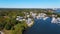 Pawtuxet village aerial view, Cranston, RI, USA