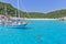 Paxos Island, Beach view from a tourist boat, Greece, Europe