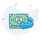 Pay back vector line icon. Money back outline illustration.