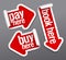 Pay, buy, book here stickers.