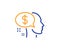 Pay line icon. Think about money sign. Vector