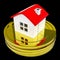 Pay Off Mortgage Coins Showing Housing Loan Payback Complete - 3d Illustration