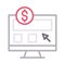 Pay per click thin line color vector icon