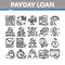 Payday Loan Collection Elements Icons Set Vector