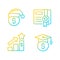 Paying bonuses to employees gradient linear vector icons set