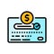 payment approved bank color icon vector illustration