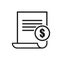 Payment and bill invoice or paper bank document icon. Vector icon