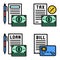 Payment documents icon set Payment related vector
