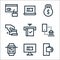 Payment line icons. linear set. quality vector line set such as mobile banking, online payment, qr scan, mobile banking, cit card