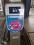 Payment machine in the Netherlands on station platform for public transportation like here for the Rotterdam RET Metro..