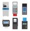 Payment machine vector pos banking terminal for credit card to pay atm bank system machining for paying cardreader in