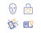 Payment method, Face biometrics and Wedding locker icons set. Product knowledge sign. Vector
