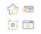 Payment method, Reject and Star icons set. Video content sign. Vector