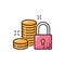 Payment and money protection isolated line icon