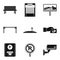 Payment of parking icons set, simple style
