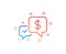 Payment receive line icon. Dollar exchange sign. Vector