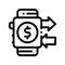 Payment Smart Watch Pay Pass Vector Thin Line Icon