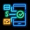 payment by telephone neon glow icon illustration