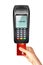 Payment Terminal With Inserted Credit Card