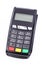 Payment terminal on white background, cashless paying for shopping, finance concept