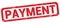 PAYMENT text written on red rectangle stamp