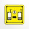 Payments for mobile communication. Vector icon. Black-and-white object on a yellow background.