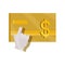 Payments online, bank credit card hand clicking flat icon shadow
