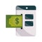 Payments online, website banknote money flat icon shadow