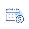 Payments schedule. Mortgage, salary or investment calendar. Pixel perfect icon