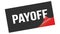 PAYOFF text on black red sticker stamp