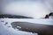 Payolle lake landscape in winter