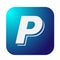 PayPal online bank logo button icon in blue vector with modern gradient design illustrations on white background