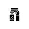 Payphone black icon concept. Payphone flat vector symbol, sign, illustration.