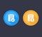 Payroll, bill flat icons, blue and yellow