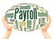 Payroll word cloud hand sphere concept