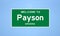 Payson, Arizona city limit sign. Town sign from the USA.