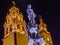 Paz Peace Statue Our Lady Basilica Night Guanajuato Mexico