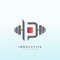 PB letter Fitness logo design. Dumbbell icon Vector logo design template