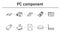 PC component simple concept icons set