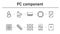 PC component simple concept icons set
