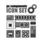 Pc components icon set. PC service