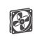 PC cooler.Computer hardware fan icon.