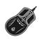 PC gaming mouse vector monochrome object