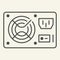 PC hardware element thin line icon. Uninterruptible power supply vector illustration isolated on white. Voltage outline